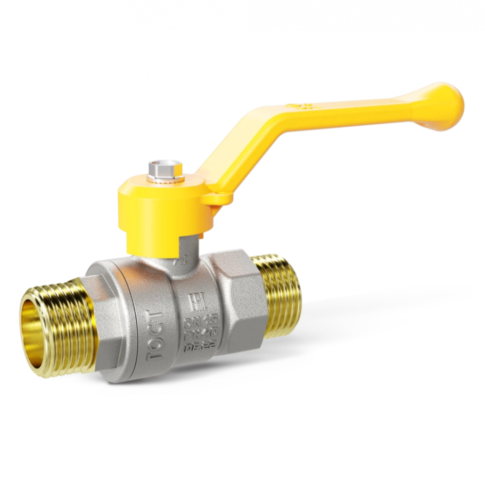 Кран шаровой газовый 3/4" наружн./наружн. резьба ник. (рычаг) LD Pride